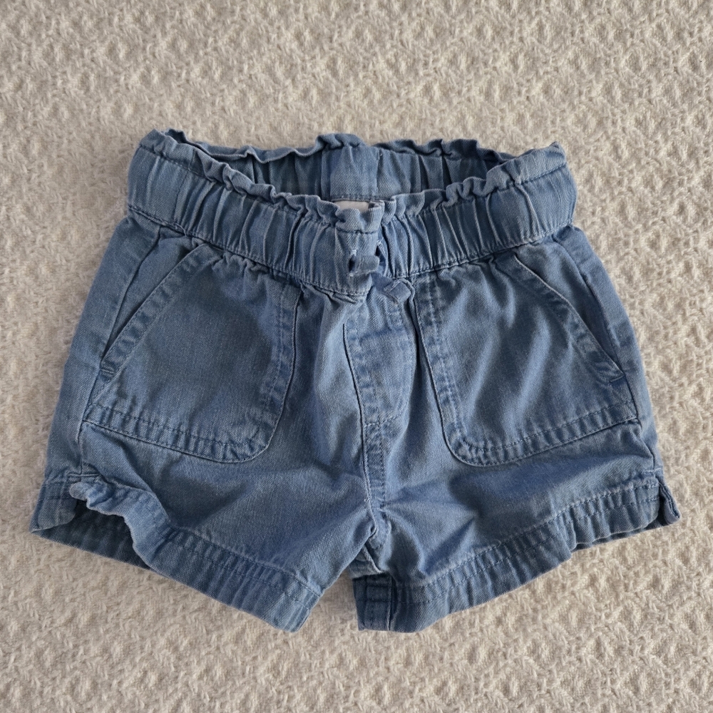 NWOT Jumping Beans Toddler Girl Soft Denim Shorts 18 Months